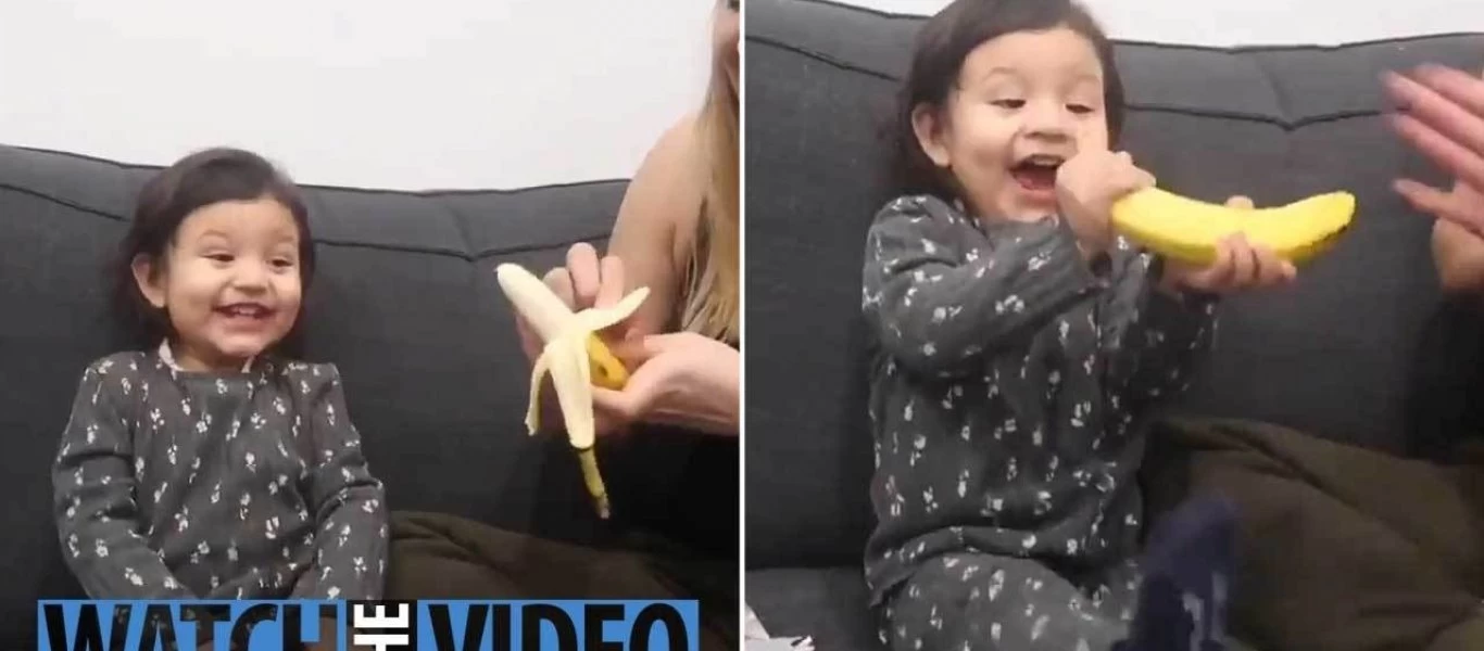 Απίθανη αντίδραση μικρού κοριτσιού όταν έλαβε δώρο μια... μπανάνα - Το βίντεο που «τρέλανε» το twitter (βίντεο)